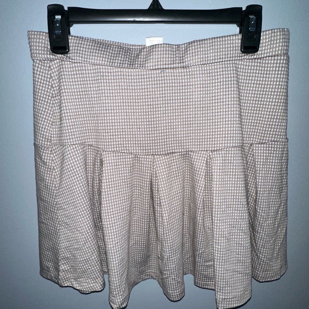 urban romantics brown and white gingham skirt